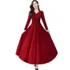Casual Dresses Spring Autumn Women Fashion Solid Vintage Dress Slim Sexy Winter Warm Long Lady Party
