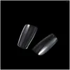 Falsche N￤gel Nagelst￼cke 500/Boxed Transparent Trathin nahtlos f￤lschliche falsche europ￤ische und amerikanische Tragen ein franz￶sischer Manik￼re Drop deliv dhbn0