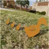 Tuindecoraties 4 PCS Metalen Duck Outdoor Decoratie buiten Decor Yard Ornamenten Q0811 Drop Delivery Home Patio Lawn DHHP9