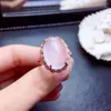 Cluster Rings Fashion Rose Quartz Ring Natural and Real Set 925 Sterling Silver