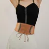 Ceintures femmes décontractées de jupe vintage manteau largeur élastique ceinture en dentelle corset rivet waistband dames cummerbands