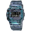 Herrsportkvarts digital Oak Watch Iced Out Watch Full-Function Square LED Ultra-Thin Dial Waterproof World Time Exclusive