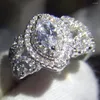 Anéis de cluster soltar jóias de luxo 925 Sterling prata marquise de zircônia cz eternity animal women weanding arco anel