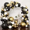 Other Decorative Stickers Birthday Black Gold Balloon Garland Arch Kit Happy 30 40 50 Party Decoration Adults Baby Shower Supplies 230110