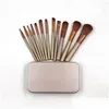 Make-up-Pinsel Designer 12 Stück Puderpinsel Gold Metallbox Professionelle Make-up-Tools Drop Lieferung Gesundheit Schönheit Zubehör Dhkci