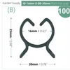 100pcs Plant Garden Clips 2 Rozmiary Sadzenie Podtrzymywacze Świetne dla kwiecistych winorośli i dźwigni warzyw Zacisków trzymających łodygi