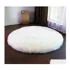 Tapis Cilected Moderne Blanc Tissu De Laine Tapis De Fourrure Ronde Pour Salon Enfants Tapis Cling Tapis Absorbant Antidérapant1 Drop Deliver Dhmoj