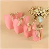 Gift Wrap 10Pcs Present Box Wedding Bags Large Size Pack Bag Pajamas Clothes Packaging Gold Handle Paper With Ribbon Drop Delivery H Dhecn