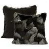 Pillow Black White And Gray Simulation Fur Sofa Pillowcase Showroom El Model Room Luxury Bag Soft Decoration