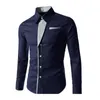 Men's Dress Shirts Men Shirt Stylish Male All Match Temperament Turndown Collar Top For Travel Buttoned TopMen's