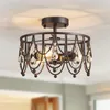 Hängslampor American Crystal Chandelier Round Antique Creative Restaurant Study Corridor Hall Entré Master Bedroom Lamp vardagsrum