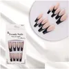 False Nails Factory Outlet FLIFF FL EN AND con collaudo di pelle corta color chiodo rifinito per la consegna di punta finta arte drop drop salute Bea dhf8k