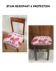 Housses de chaise Love Tree Nains Lovers Rose Housse de siège élastique Housses pour salle à manger Protecteur Stretch