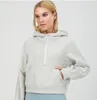 LL-88288 Kapuzenpullover, Übung, Fitness, Damen, Yoga-Outfit, Sportbekleidung, kurze Außenjacken, Outdoor-Bekleidung, lässig, für Erwachsene, Laufen, mit Kapuze, lange Ärmel