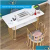 Nail Art Equipment 6W Ingebouwde tafel Dek Dust Collector SD39C Sterke ventilator Hoge snelheid 3 Zakken Zuigervacu￼m Cleaner Manicure Hine Drop Dhemy