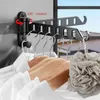 Hangers AT14 Punch Free Clothes Hanger Space Aluminum Saving Organization Folding Invisible Drying Racks Wall Mounted For Bathroom