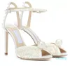 Vestido de Noiva Elegante Sapatos Senhora Sandálias Pérolas Couro Marcas de Luxo Salto Alto Mulheres Andando EU35-43