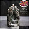 Fragrance Lamps Mountains River Waterfall Incense Burner Fountain Backflow Aroma Smoke Censer Holder Office Home Unique Craftsadd2316i