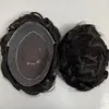 Brazylijskie dziewicze ludzkie włosy zamiennik 32 mm fali Szwajcarska koronka z cienkim obwodem skóry 6x9 #1B Australia Toupee dla białych mężczyzn