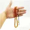 Charm Bracelets Misbaha Real Insect Rosary 33 Muslim Tasbih Ramadan Eid Gift Islamic Accseeories Prayer Beads Mans Bead Bracelet Dro Dhxyi