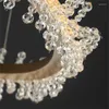 Kroonluchters American Fashion Fire Crystal Bloemring Kroonluchter verlichting Moderne luxe eenvoudige ophanging Luminaire woonkamer Restaurant