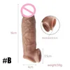 Sex Toys Massager Realistic Penis Extension Clock Rlewa wielokrotnego użytku wielokrotnego powiększenia opóźnienia dla mężczyzn Dildo Enhancer Toys YS0361