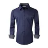 Chemises habillées pour hommes Mens formel couleur unie patchwork lieu de travail quatre saisons simples affaires vêtements pour hommes dîner de mariage camisa