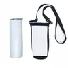 Sublimation white Blank 20oz Tumbler Tote Diving cloth Neoprene bottle Sleeves with Adjustable Strap Drinkware Handle Water cups Carrier Covers FY5526 ss0110