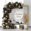 Andere decoratieve stickers Black Gold Balloon Garland Arch Kit Confetti Latex 30th 40th 50th Birthday Party S Decorations Adults Baby Shower 230110