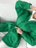 Женские падения Parkas Green Shape Rombus Puffer Coats Fashion осень зимняя куртка с ремнями Ladies Oupterwear 230109