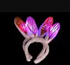 Easter LED Light Flashing Fluffy Rabbit Ears Party Favor Headband Sequins Headdress Bunny Ears Costy Accessory Cosplay Wholesale EE