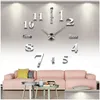 Wandklokken Groothandel Home Decoratie 3D Mirror Fashion Personality Diy Circar Living Room Big Clock Watch Drop Delivery Garden Decor DHGXX