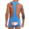 Undershirts Sexy Men Jockstrap Bugle Pouch Bodysuits Wrestling Singlets Jumpsuits Leotard Teddies Open BuUnderwear Plus Size