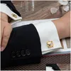 Boutons de manchette Kflk chemise de luxe cadeau boutons de manchette pour hommes marque de mariage bouton d'engrenage mécanique personnalisé mâle haute qualité livraison directe juif Dhzq2