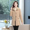 Femmes fourrure maman vêtements d'extérieur automne hiver épaissir Grain ajouter velours manteau femmes mode taille 5XL moyen long manteaux dames agneau Trench