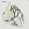 Bröllopsringar Visisap Green Olive Tree Leaves Party For Women Korean Style Unikt Simple Fashion Opening Single Ring Justerbar B2921