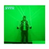 Decorazione per feste Green 532Nm Power Laser Guanti Bar Discoteca Performance sul palco Costume incandescente Halloween Luci natalizie Puntelli Dro Dhvnf