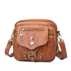 Shoulder Bags Phone For Women Small Leather Purses Vintage Girls Messenger Rivet Button Waist Bag Crossbody