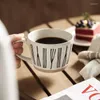 Cups Saucers eenvoudige keramische koffiebeker met handgeschilderde retro creatieve mok huishouden stoare paar met handgerechtigde gebruiksvoorwerpen