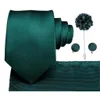 Neck Ties CX830 Green Men's Tie Set Silk tie Turquoise Boutonniere Handkerchiefs Sets Emerald Business Wedding For Men 230109
