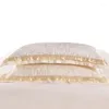 Bedding Sets 4Pcs Luxury Satin Jacquard Embroidery Bed Set Double Queen King Size Duvet Cover Sheet Pillowcase