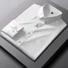 Chemises décontractées pour hommes Élégant Stretch Hommes À Manches Longues Formelle Affaires De Luxe Designer Vêtements Slim Fit Chemise Sociale Mâle Coréen