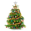 Décorations de Noël arbre étoile Topper en forme de cime d'arbre lumière lampe lumières éclairées argent Ledhollow paillettes scintillantes décor Toppers