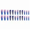 False Nails JP2996B3 Blue Ombre Set Press sulla finta lunghezza xl Lunghezza CoffinFalse Drople Delivery Health Beauty Nail Art Salon Dhdttt