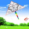 DIY Graffiti Blank Triangle Can Be Painted Nylon Outdoor Kites Flying Toys For Children Kids With 30m Lines 0110