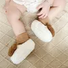 First Walkers Born Baby Sock Shoes Cartoon Bear Animal Winter Warm Stockings Plush Slippers Indoor Outdoor Toddler Boys Girls