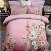 Zestawy pościeli Vintage Blossom Drukuj kołdra Zestaw Set Bed Clackase Król King 4pcs Bawełny kolorowy zabytkowe rysunek