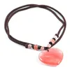 Pendant Necklaces Natural Semi Precious Stone Necklace Heart Shaped Agates For Woman Chain Length: 70cm Pendant: 40 40MM