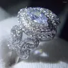 Anéis de cluster soltar jóias de luxo 925 Sterling prata marquise de zircônia cz eternity animal women weanding arco anel