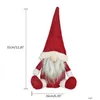 Decorazioni natalizie Drop Ship Merry Long Hat Swedish Santa Gnome Peluche Ornamenti per bambole Giocattolo fatto a mano Casa per le vacanze Decorazioni per feste Delive Dha28